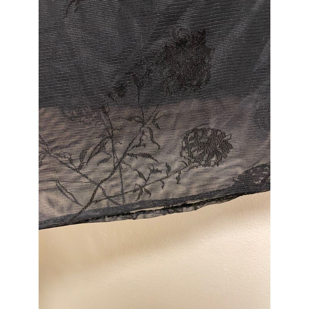 Vintage Norton Mcnaughton Womens Skirt Size 10 Black Floral Mesh Whimsigoth 90s - Picture 3 of 11